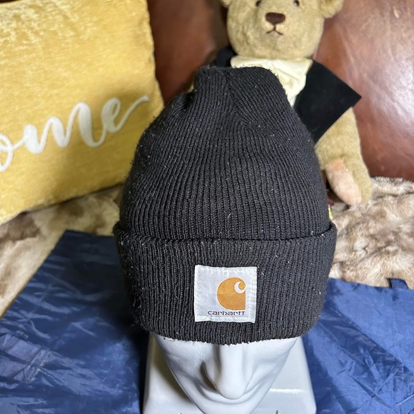 Carhartt Black Cap Beanie One Size Fits Most Hat Knit Acrylic - Picture 7 of 12
